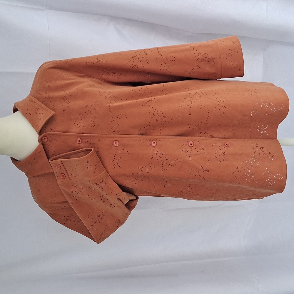 Talbots Petites Vintage Terracotta Button-Up Top L